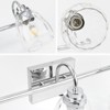 Chrome Bathroom Vanity Light Fixtures - Wall Mount Over Mirror with Hammered Glass Shade E26 Socket - Stylish Lighting for Bathroom and Hallway - 2 of 4