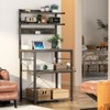 Aheaplus Kitchen Storage Rack with Power Outlet, Coffee Bar Station with LED Lights, Bakers Rack with 6 S-Shaped Hooks - 2 of 4
