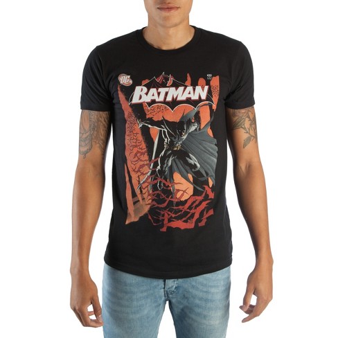 Classic Batman DC Comic Book Cover Artwork Men's Black Graphic Print Cotton T-Shirt - image 1 of 3