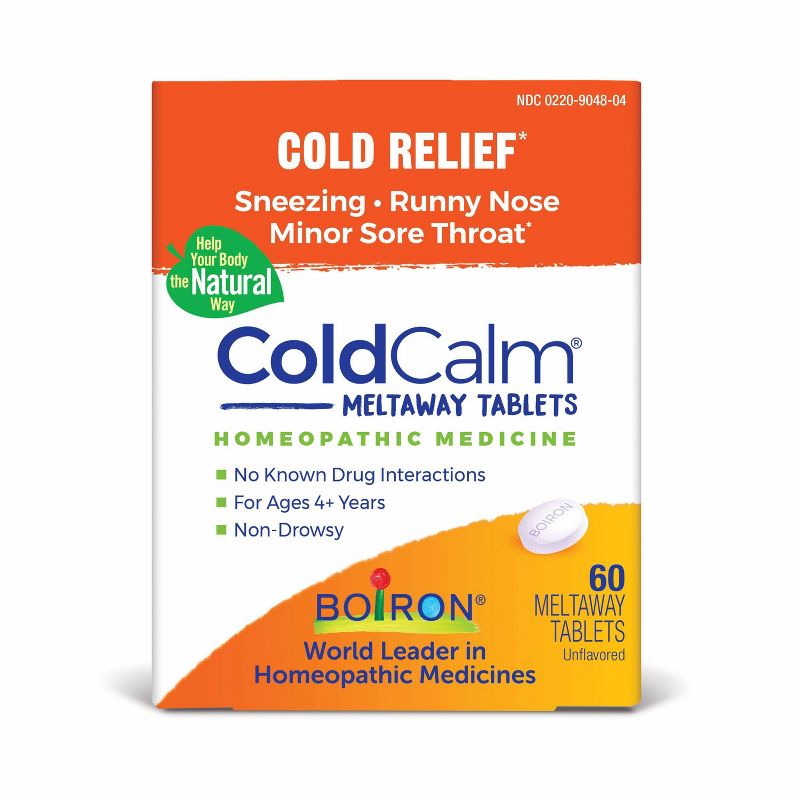Boiron ColdCalm Cold Relief, Sneezing, Runny Nose and  Minor Sore Throat Tablets - 60ct, 4 of 12