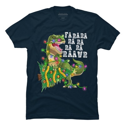 Men's Design By Humans Dinosaur Christmas By NekoShop T-Shirt