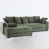 108.6" L-Shaped Corduroy Sectional Sofa with Storage Ottoman & 8 Throw Pillows ¨C Modular, Deep-Seat Comfort for Living Room or Apartment - 3 of 4
