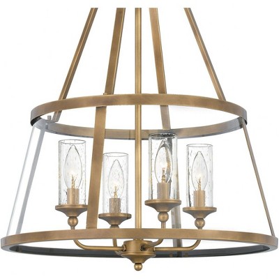 Barlow 4-Light Weathered Brass and Clear Glass Pendant