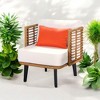 Mshliw Nic Club Chair, Modern Wicker Outdoor Chair with Acacia Wood Legs, Water-Resistant Cushions, Ideal for Patio and Garden - 3 of 4
