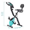 VisioGear Folding Exercise Bike with Adjustable Resistance, Arm Bands and Backrest, Green, 25"*19.7"*47.6" - 3 of 4
