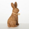 Sullivans 7.75" Brown Woven Patterned Resin Bunny with Raffia Bow - 4 of 4