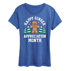 Women's - Instant Message - Happy Ginger Bread Appreciation Month Christmas Short Sleeve Graphic T-Shirt - 1 of 4