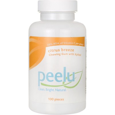 Peelu Citrus Breeze Chewing Gum with Xylitol.