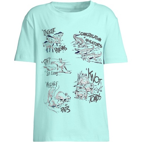 Lands' End Boys Short Sleeve Graphic Tee - X Small - Animal Groups : Target