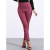 INSPIRE CHIC Women's Faux Suede High Waisted Elastic Slim Casual Leggings Pants - 2 of 4