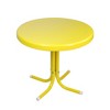 Northlight 22" Outdoor Retro Metal Tulip Side Table, Yellow - 2 of 2
