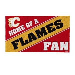 Evergreen Home of a Fan Calgary Flames 28" x 16" Woven PVC Indoor Outdoor Doormat - 1 of 4