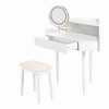 Bella Depot 44.09'' Modern Corner Makeup Vanity Desk with Large Storage, Mirror & Stool, - 3 of 4