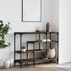 vidaXL Console Table with Shelves Smoked Oak 39.4 in.x13.8 in.x29.5 in. - 3 of 4