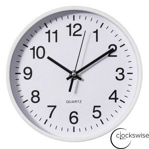 Clockswise Black Analog Clock – Silent, Non-Ticking for Wall, Office Desk, Table and Shelf, Battery-Operated Perfect for Home Office - 1 of 4