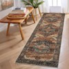 Washable Vintage Rug Non Slip Low Pile Rug Soft Throw Floor Cover Floral Foldable Indoor Carpet for Living Room Bedroom Playroom Nursery - 2 of 4
