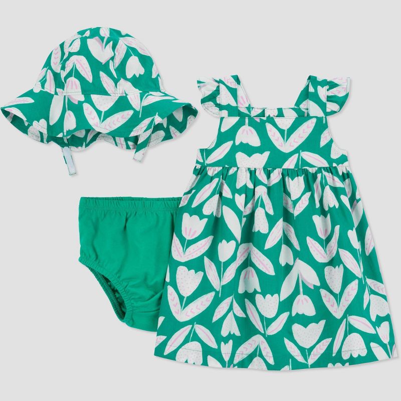 Carter&#39;s Just One You&#174; Baby Girls&#39; Floral Top &#38; Bottom Set - Green/White, 5 of 8