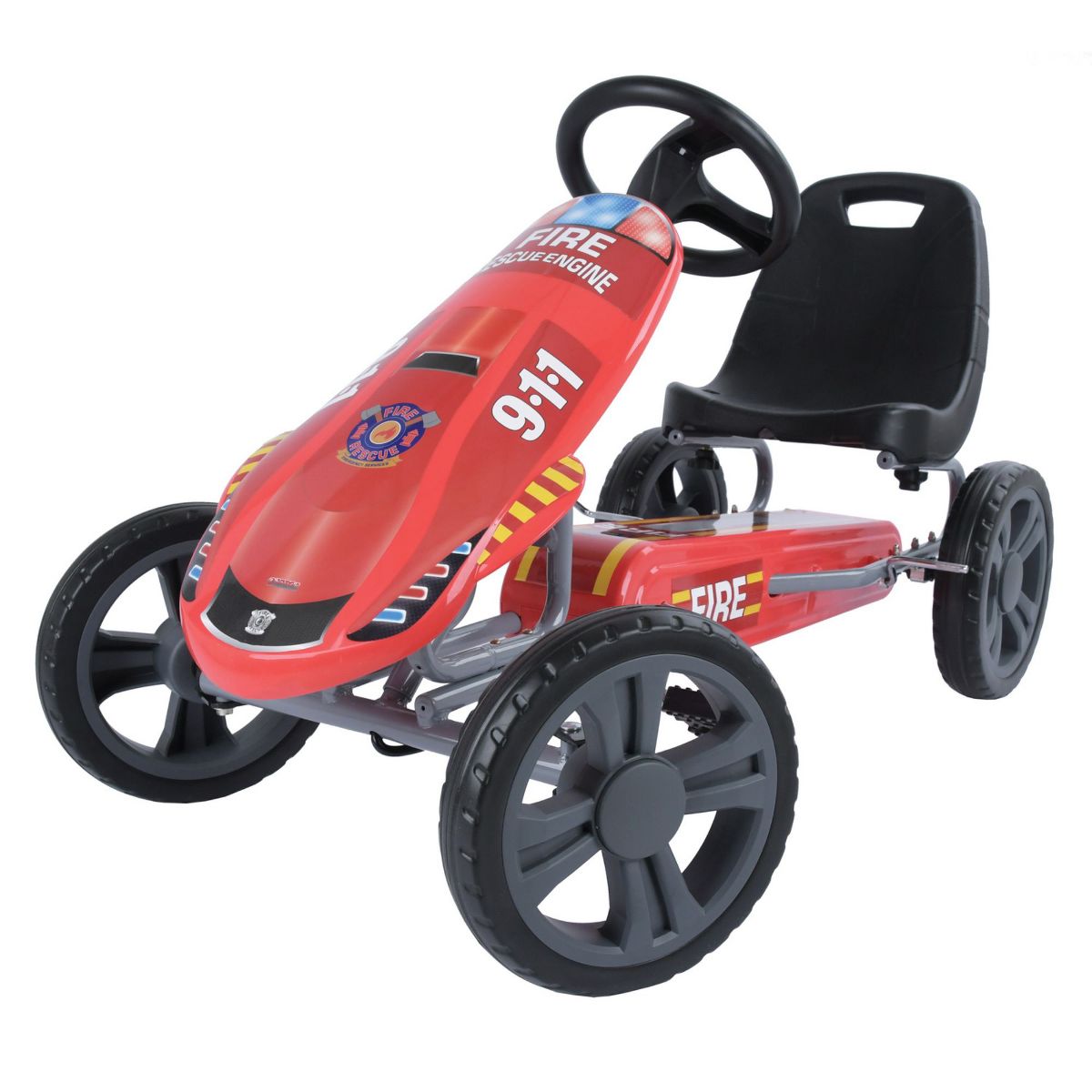 Hauck Speedster Pedal Go Kart with Adjustable Bucket Seat, Large Front Plate, Handbrake and EVA Plastic Wheels for Kids Ages 4 to 8 - thumbnail 7
