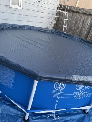 Intex 10 ft. Round 30 in. Deep Metal Frame Above Ground Swimming Pool Set  with Filter and Debris Cover 28201EH + 28030E - The Home Depot