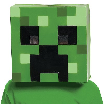 Adult Minecraft Creeper Vacuform Costume Mask -  - Green