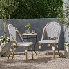 Christopher Knight Home Elize 2pk Outdoor French Cafe Chairs - Gray/White: Aluminum Frame, PE Rattan, UV & Water-Resistant - 2 of 4