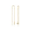 RS Pure by Ross-Simons 0.10 ct. t.w. Diamond North Star Threader Drop Earrings in 14kt Yellow Gold - 3 of 4