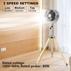 BestParts 10" Tripod Pedestal Fan, 3-Speed Adjustable, Multi-Angle Airflow, Metal & Wood Design, Silver - 2 of 4