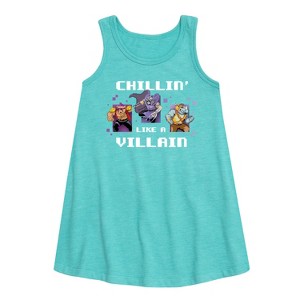 Girls' - Teenage Mutant Ninja Turtles - Chillin Like A Villain Graphic Sleeveless Aline Dress - 1 of 3