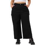 Agnes Orinda Women's Plus Size Elastic Waist Pockets Outdoor Workout Cargo Pants