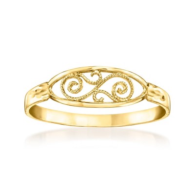 Ross-Simons Italian 14kt Yellow Gold Oval Filigree Ring