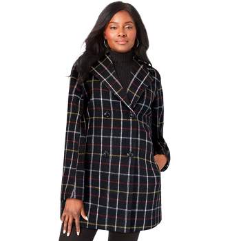 Jessica London Women's Plus Size Leather Swing Coat, 24 - Rich Burgundy :  Target