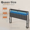 Greenstell  Bed Headboard - Upholstered with 2-Tier Storage Shelves, Charging Station & LED Lights, Height Adjustable Sturdy Frame for Bedroom - 4 of 4