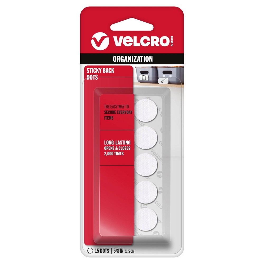 VELCRO 15ct SB 5/8'' Dots White