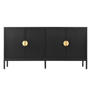 NicBex Minimalist 4 Doors Sideboard Cabinet Kitchen Storage Cabinet Coffee Bar Cabinet with Semi-Circular Handles & Metal Legs - 1 of 4