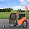 VEVOR Dog Bike Trailer, Supports up to 66 lbs, Pet Cart Bicycle Carrier, Easy Folding Frame with Quick Release Wheels, Orange/Gray - 2 of 4
