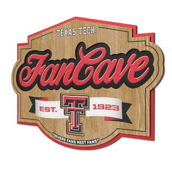 NCAA Texas Tech Red Raiders 3D Fan Cave Sign, Multi-Layered Wall Display, Official Team Colors