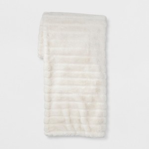 Texture Faux Fur Throw Blanket Cream - Project 62 , Ivory