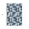 Navy Blue And Ivory Geometric Washable Indoor Outdoor Area Rug - 3 of 4