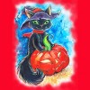 Women's Design By Humans halloween. the witch cat By POLINART Racerback Tank Top - 2 of 3