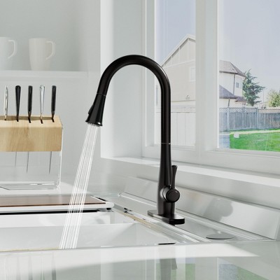 LOVMOR ORB Pull Down Sprayer Kitchen Faucet, Single Handle, 360-degree Rotating Spray Head, Easy Installation, Drip-free Performance