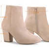 Allegra K Women's Round Toe Side Zip Chunky Heel Ankle Booties - 4 of 4