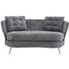TiramisuBest Loveseat Sofa with Golden Metal Legs, Upholstered Two-Seater Club Couch for Living, Reading, Bedroom, Apartment, White - 3 of 4