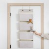 3 Sprouts Recycled Fabric Over the Door Organizer for Nursery - Gingham Beige - 3 of 4