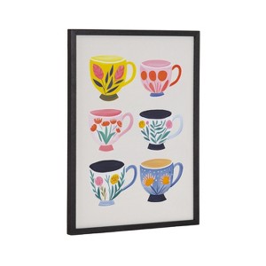 Kate & Laurel All Things Decor 12"x16" Gallery Botanical Coffee Shop Tea Cups Print by The Creative Bunch Studio Black - 1 of 4