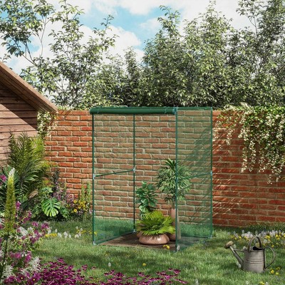 Green Mesh Walk-In Crop Cage with Zippered Door