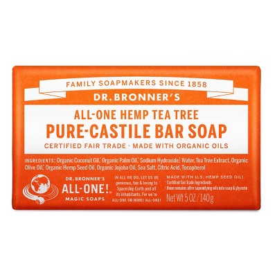 Dr. Bronner's - Pure-Castile Bar Soap (Tea Tree, 5 ounce, 2-Pack