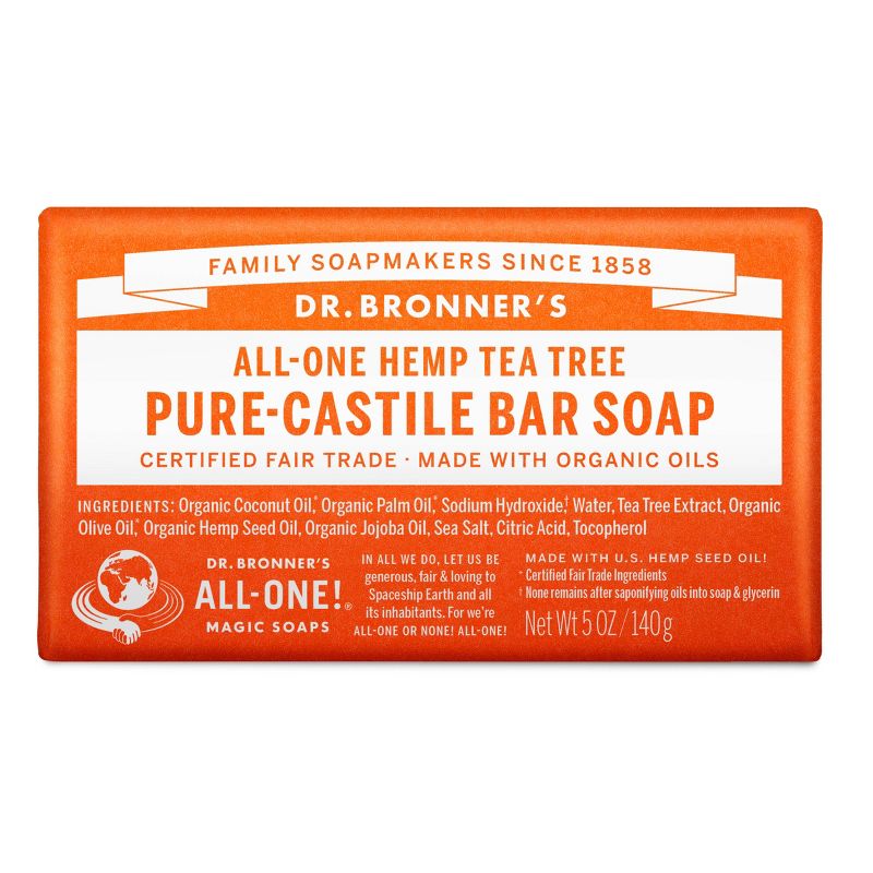 Dr. Bronner&#39;s Tea Tree Bar Soap - 5oz, 1 of 5