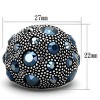 Slickblue Dome-shaped Polished Stainless Steel Ring with Montana Synthetic Crystal, Women's size 5-10 - 2 of 4