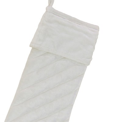 19'' Ivory Quilted Velvet Christmas Stocking