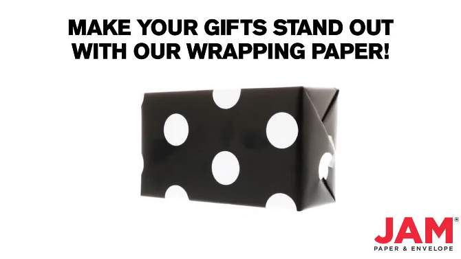 JAM Paper &#38; Envelope 2ct Dotted Gift Wrap Rolls Black/White, 2 of 7, play video